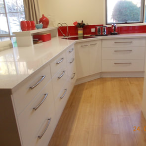 White and red kitchen design